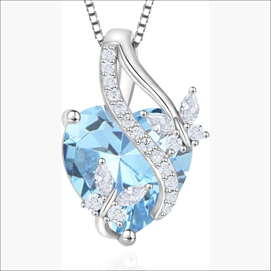 Sterling Silver Butterfly Infinity Heart Pendant Necklace With 14k Gold Plated